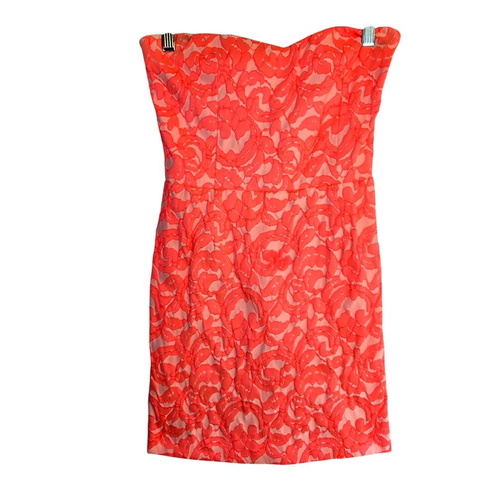 Eight Sixty Women's Dress Medium M Orange Strapless Mini  Sun Misses Size 8 10